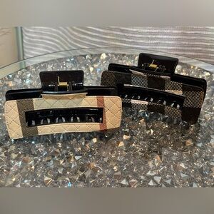 Plaid Hair Claw Clip - Set of Two